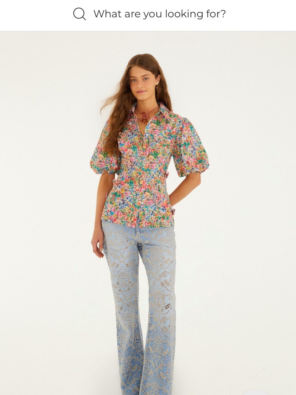 Farm Rio Peasant Floral Blouse. Made from cotton poplin with 3D butterflies - Picture 4 of 7